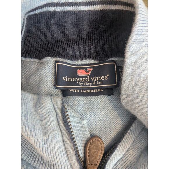 VINEYARD VINES Men's PALM BEACH Cashmere Blend 1/4 Zip Sweater XL BLUE - Picture 6 of 9